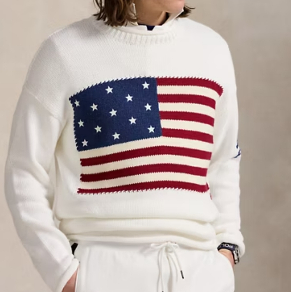 Polo Ralph Lauren The I Heart Polo Flag Sweater Sz NWT